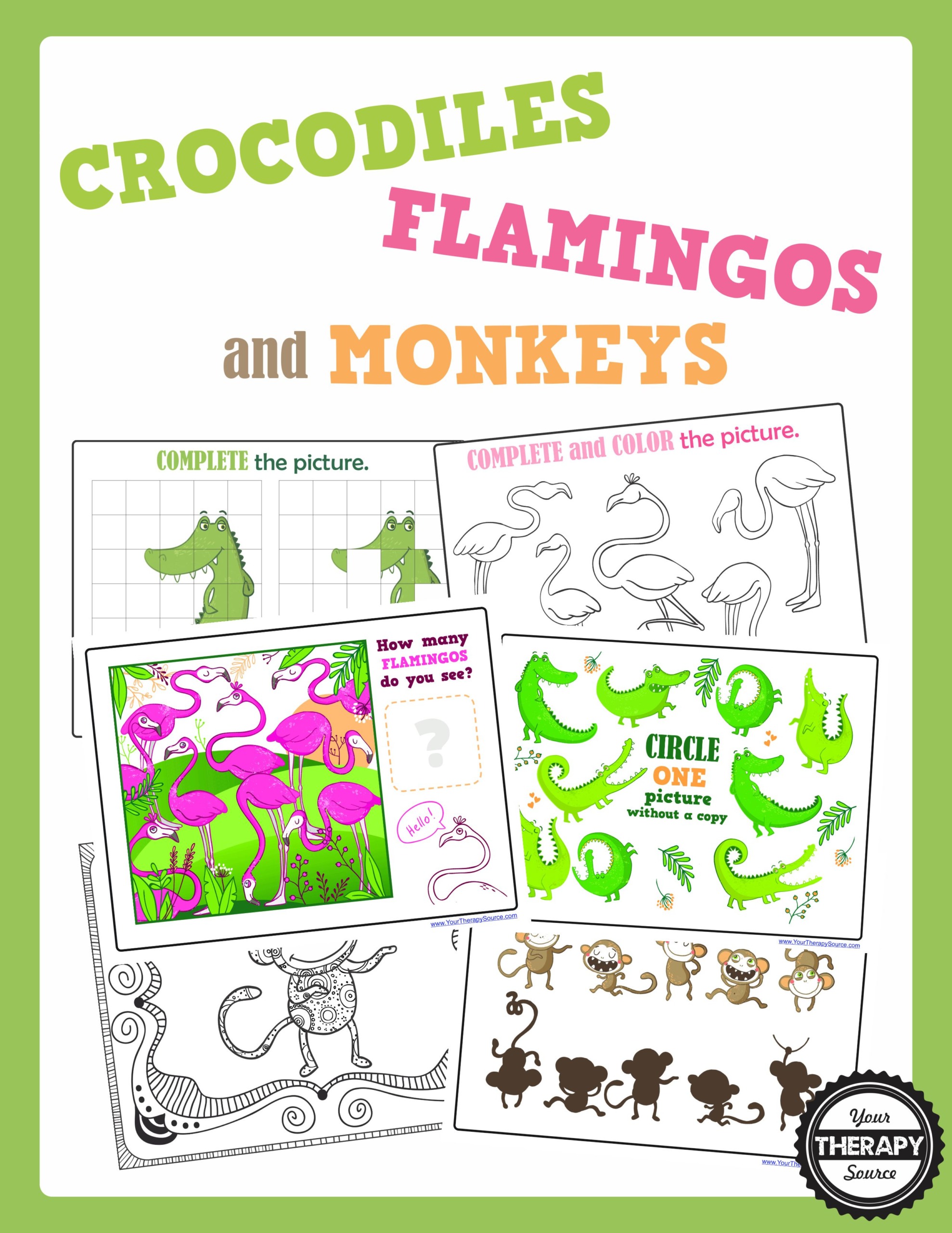 Crocodiles, Flamingos and Monkeys