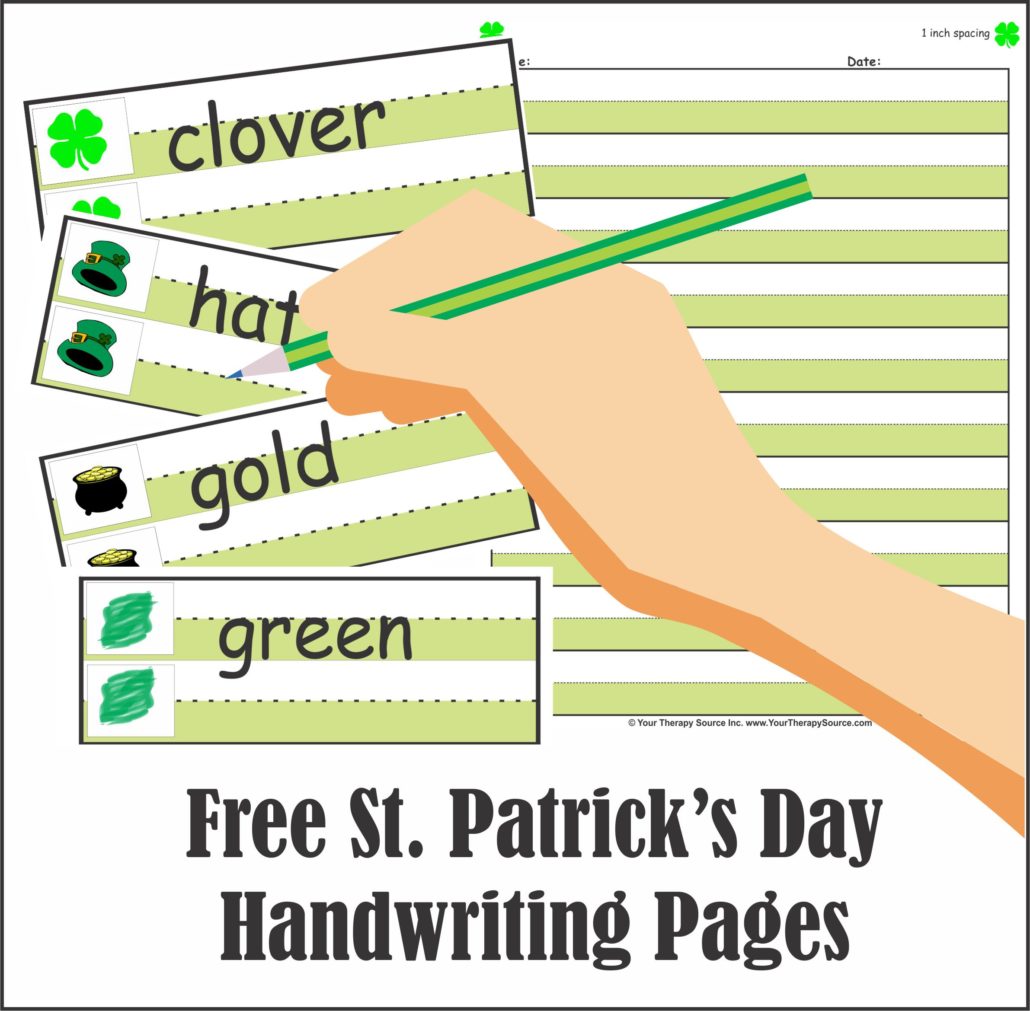 St Patrick's Day Handwriting Sample Pages