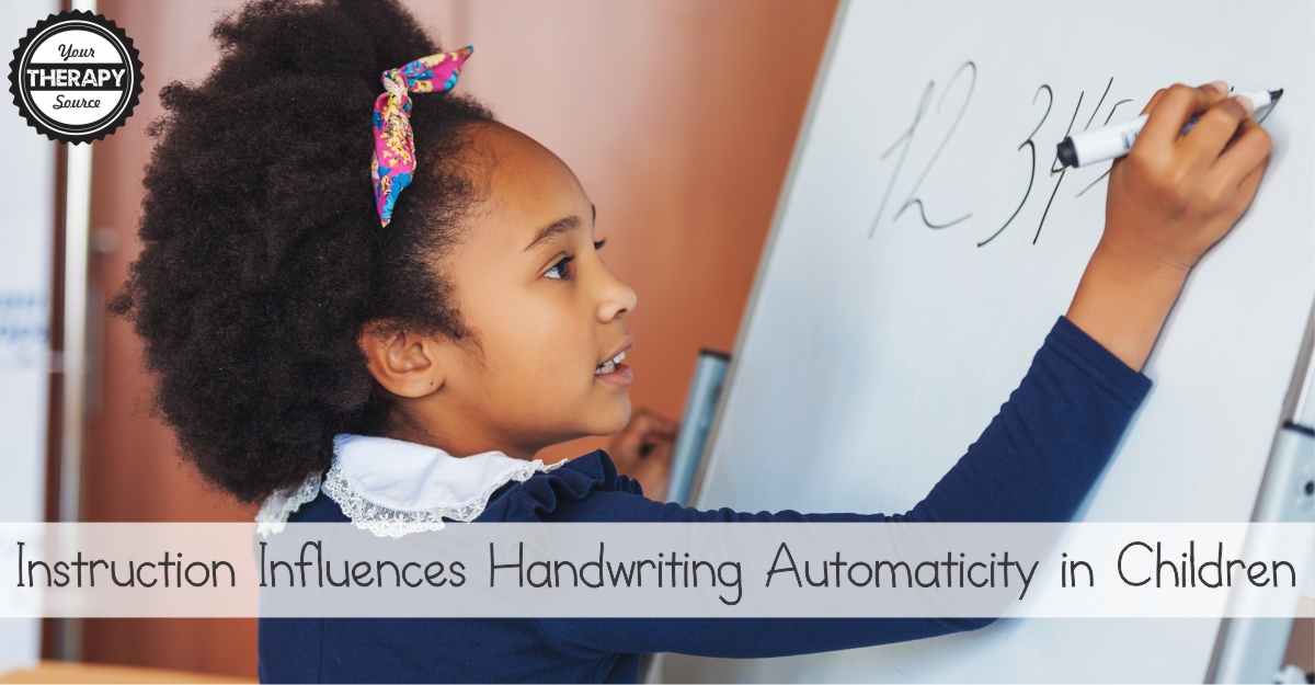 Instruction Influences Handwriting Automaticity in Children