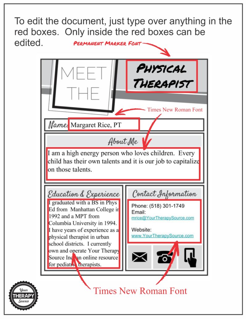 Meet the Physical Therapist Letter
