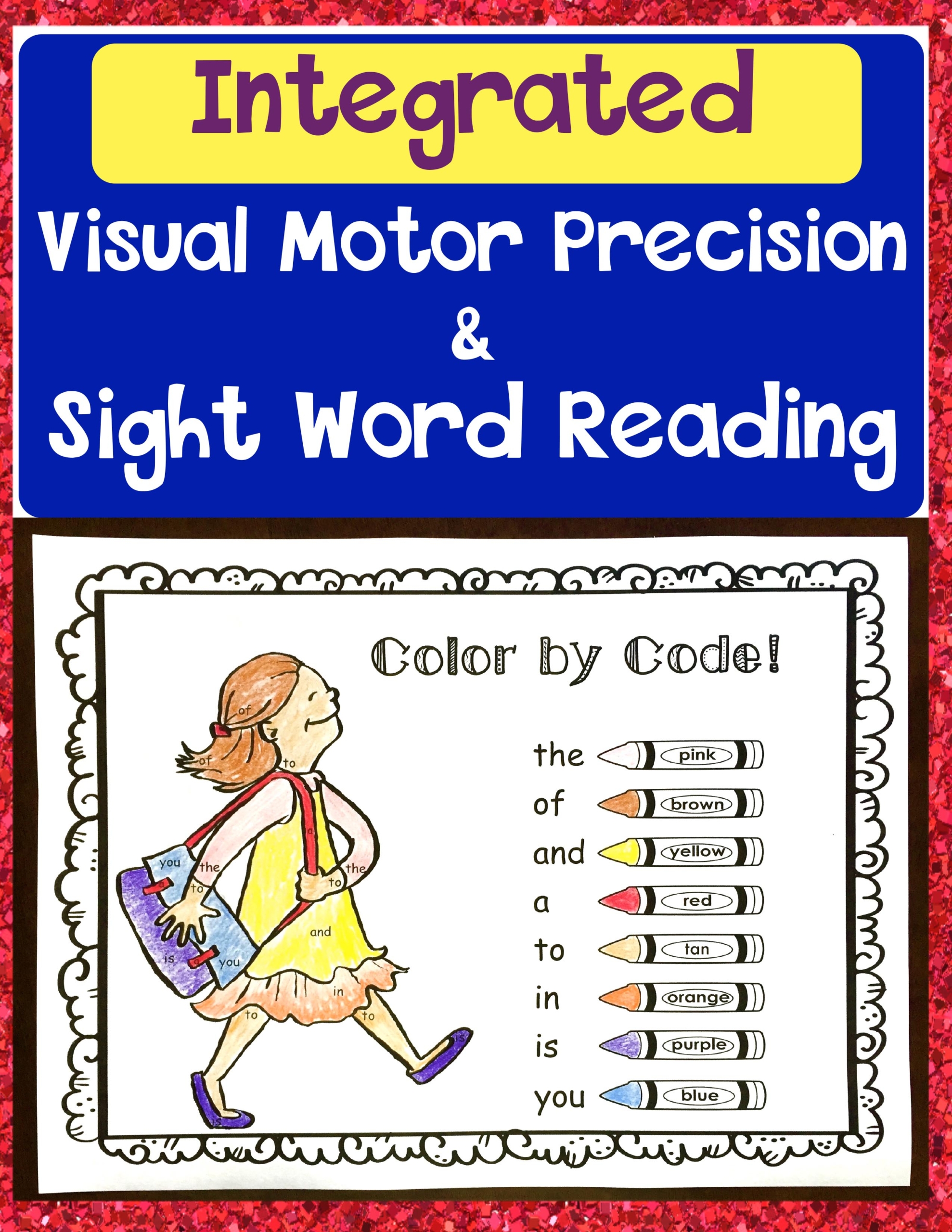 COLOR by CODE Sight Words - Integrated Visual Motor Precision, Sight ...