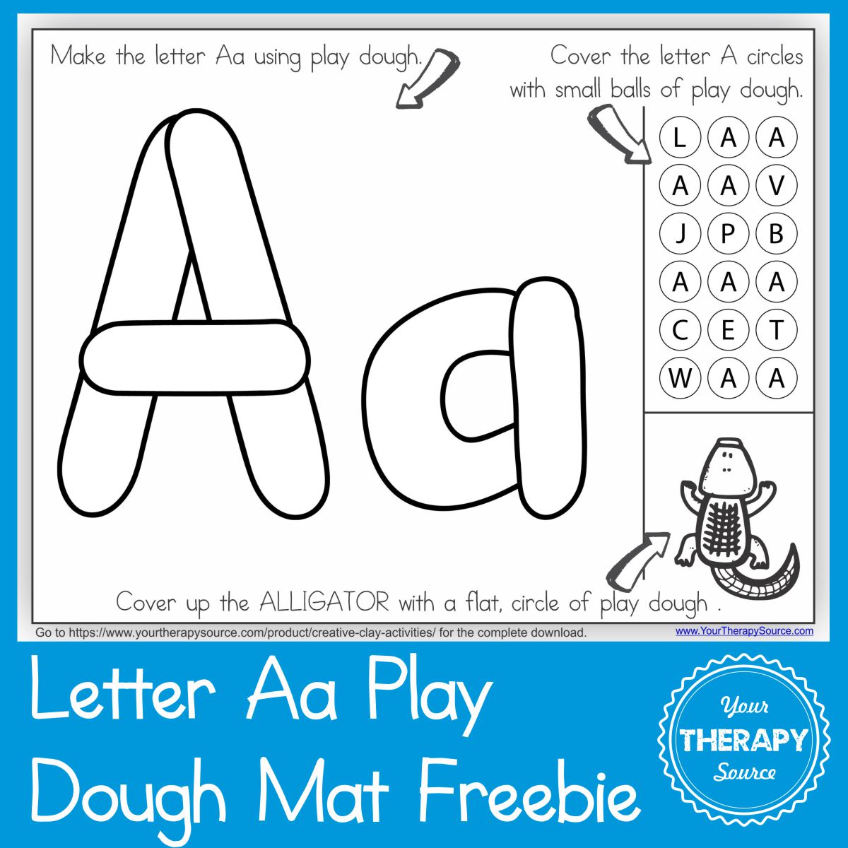 Alphabet Playdough Mat Letter Aa