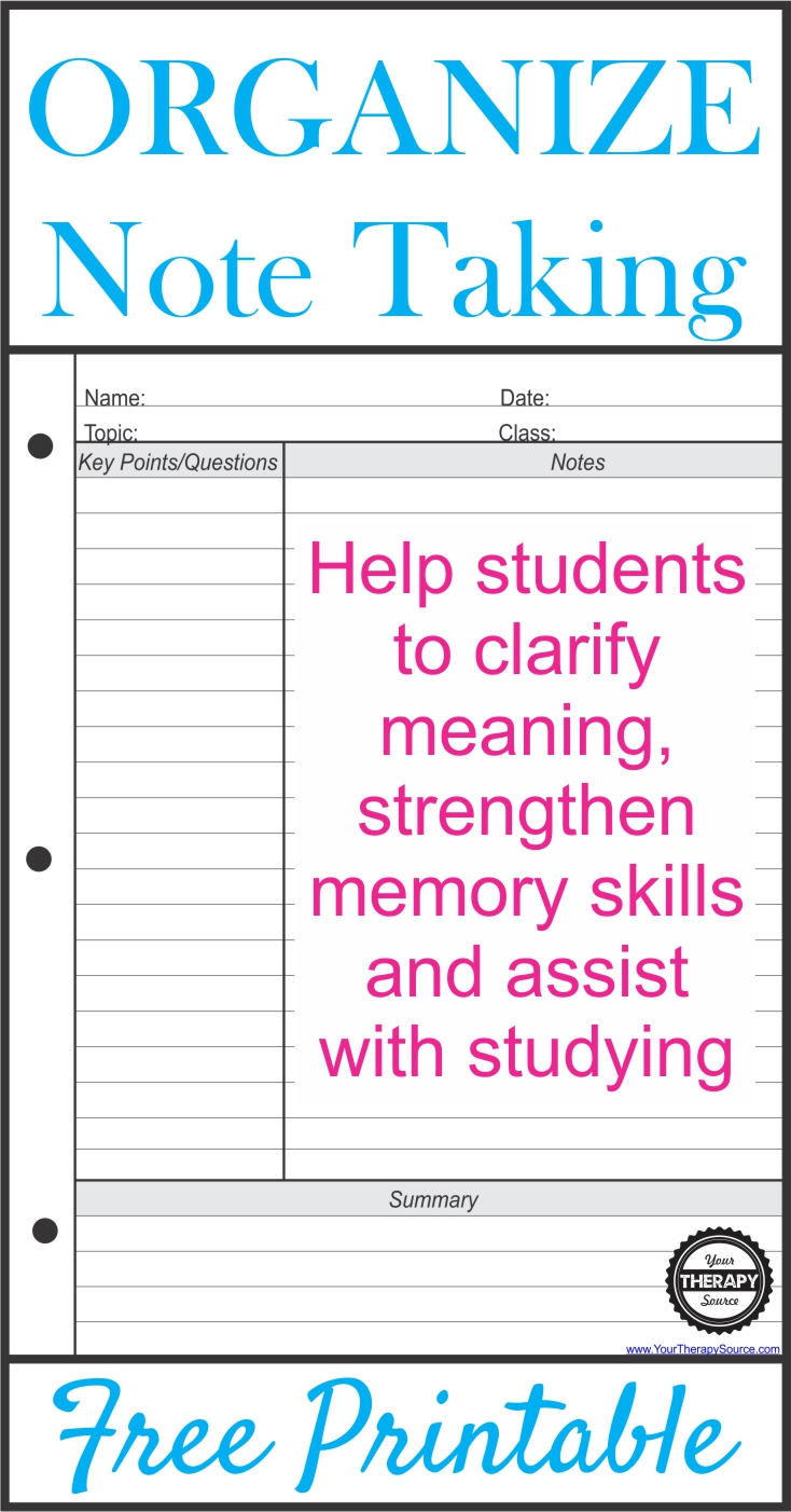 Help Students to Take Organized Notes