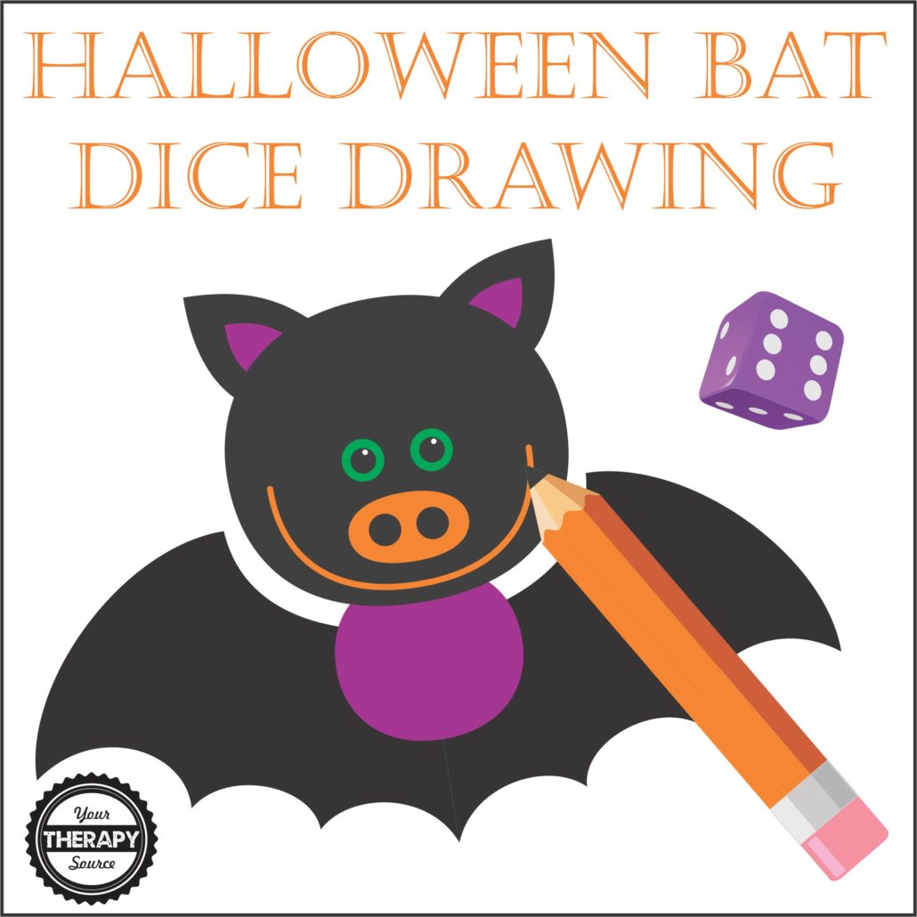 Halloween Bat Dice Drawing