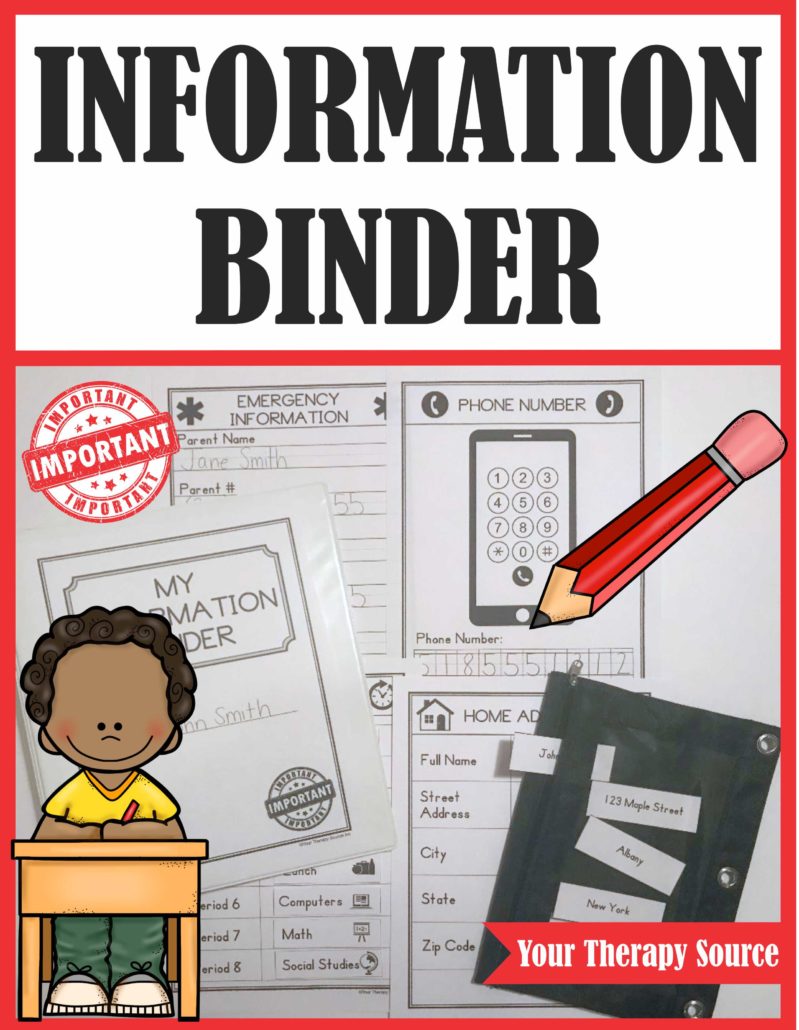My Information Binder Learn Important Life Skills