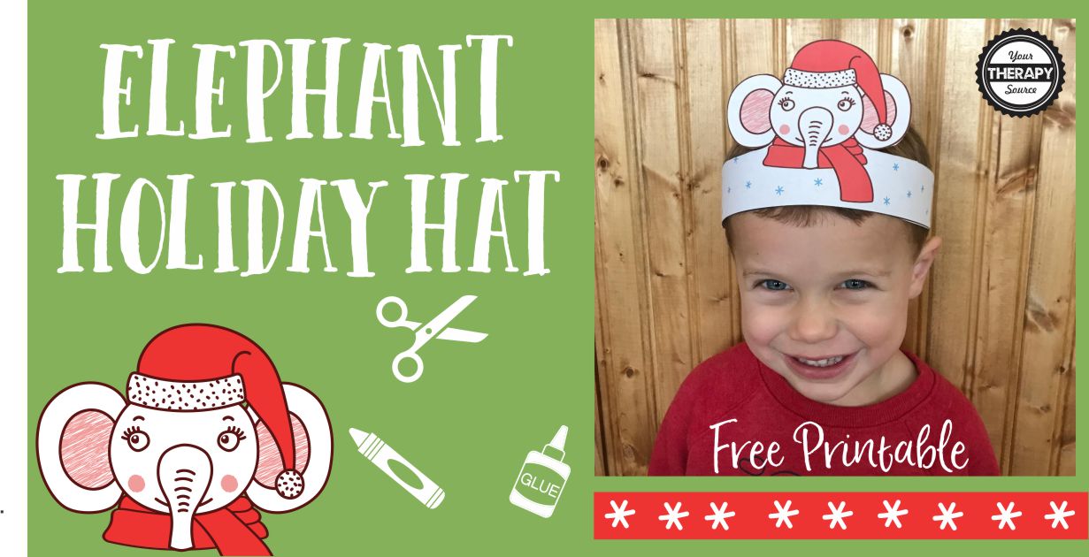 Elephant Holiday Hat - Scissor and Fine Motor Skills