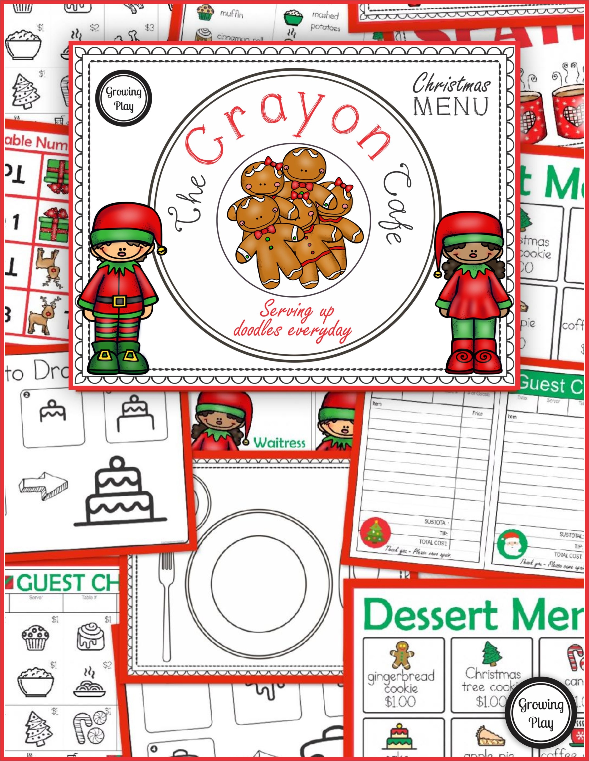Christmas Cafe - Pretend Play + Drawing = FUN!