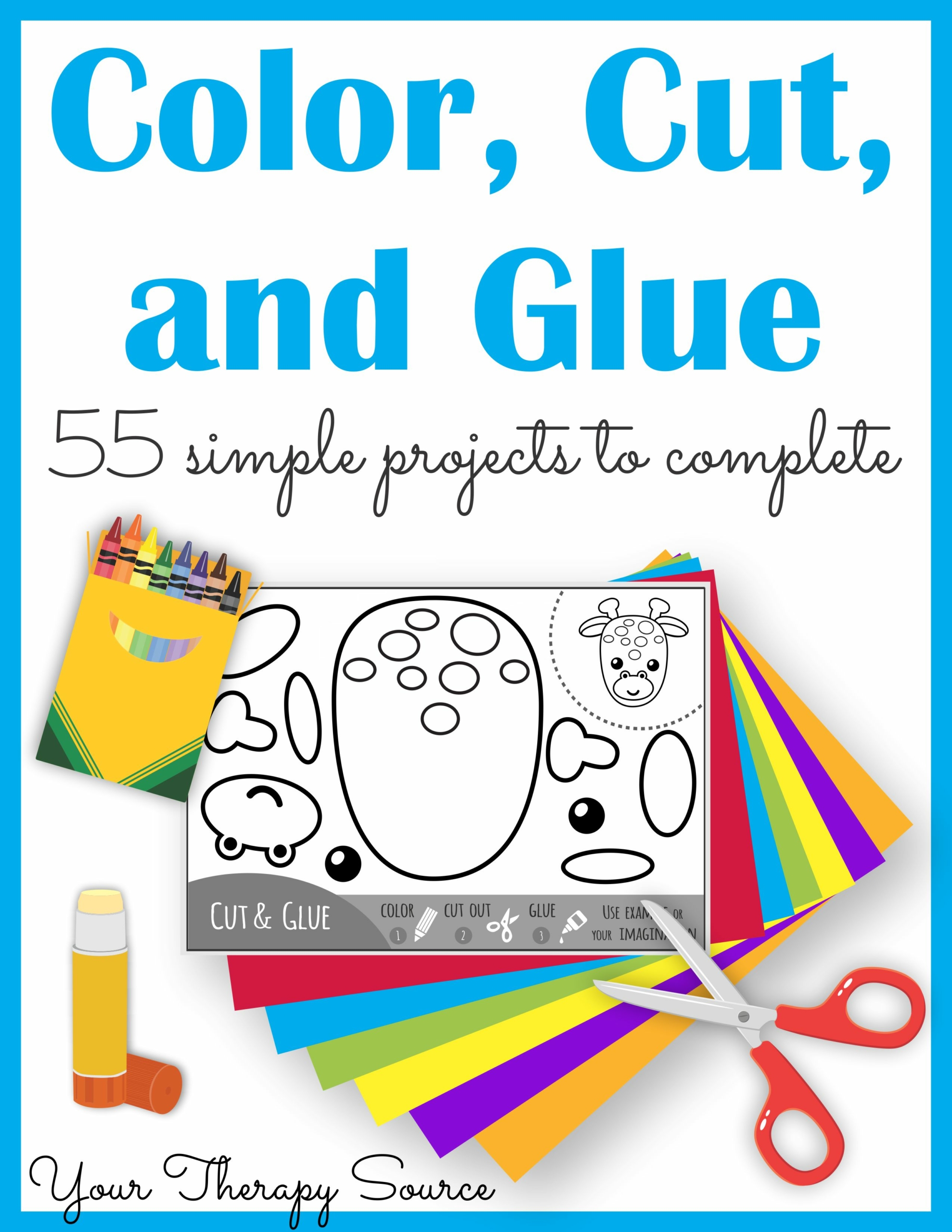 Color, Cut, and Glue Complete Packet - Fine Motor and Visual Perceptual ...