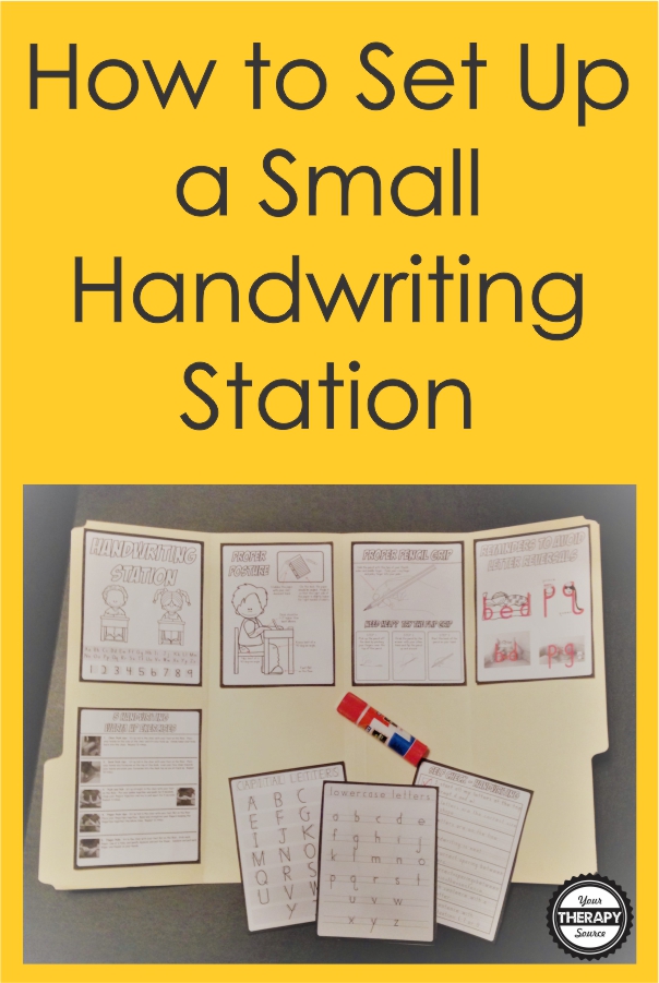 handwriting practice for kids - small, personal handwriting station