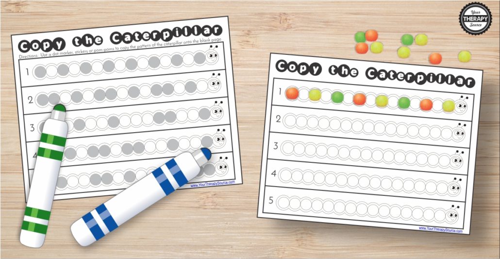 Copy the Caterpillar Visual Spatial and Visual Motor Activity