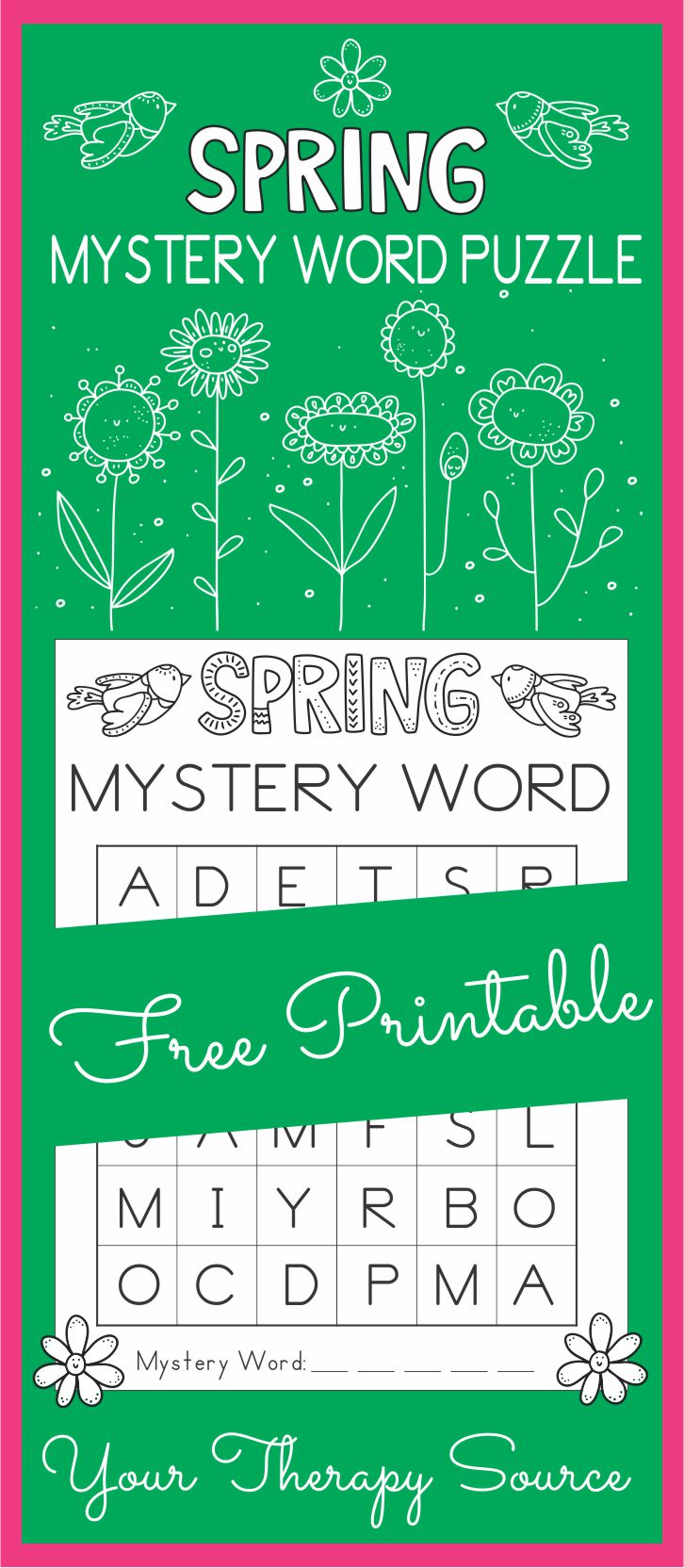 Spring Mystery Word Visual Perceptual Puzzle