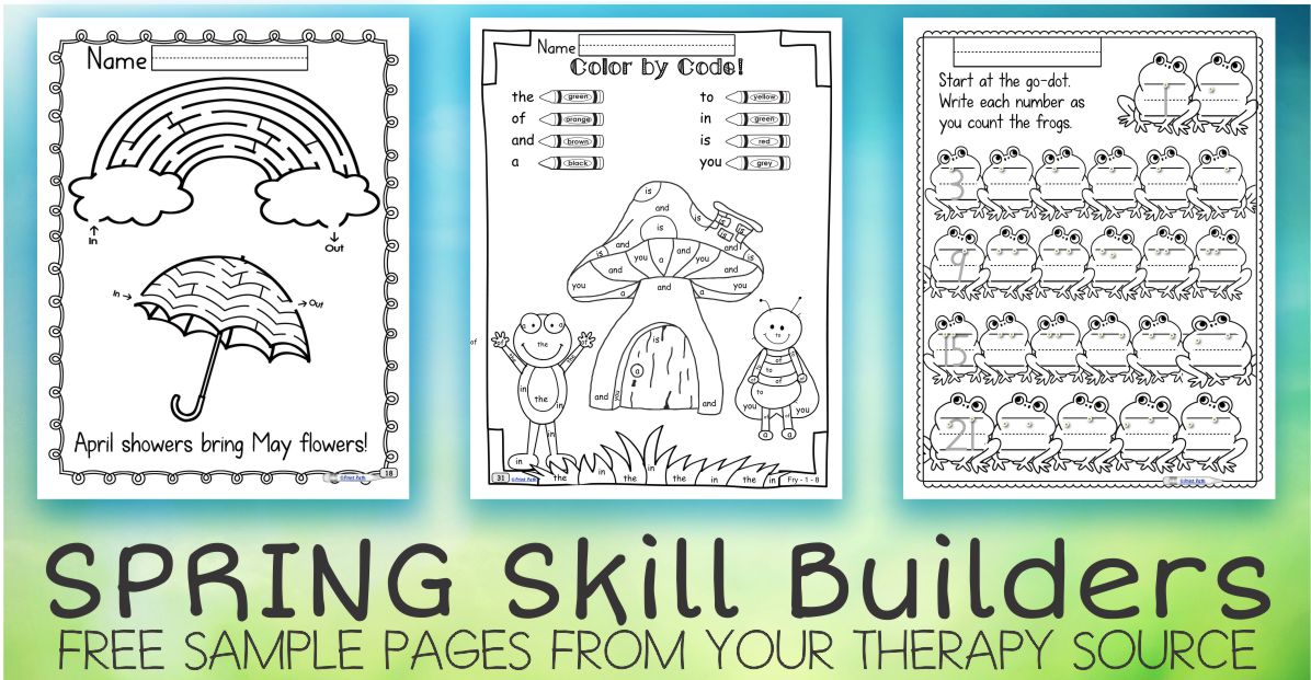 Spring Fine Motor and Executive Function Skills Freebie