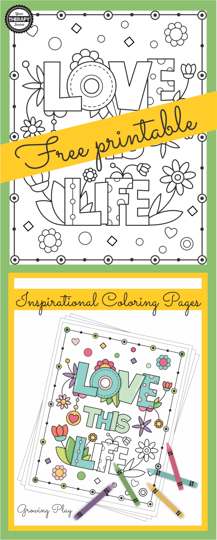 Do you enjoy coloring?  I do find it relaxing and calming unless they are too intricate.  For some, if you were to color just one page it would take hours and hours.  This FREE Love this Life inspirational coloring page freebie is simple with a beautiful message and it won’t take hours to complete