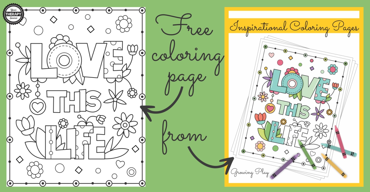 Do you enjoy coloring?  I do find it relaxing and calming unless they are too intricate.  For some, if you were to color just one page it would take hours and hours.  This FREE Love this Life inspirational coloring page freebie is simple with a beautiful message and it won’t take hours to complete