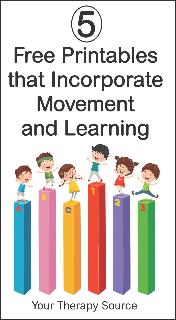Research indicates that children benefit from when teachers incorporate movement and learning. Here at Your Therapy Source, we focus on creating ready to go activities to encourage physical activity, balance, coordination, fine motor skills, locomotor skills AND cognitive skills.