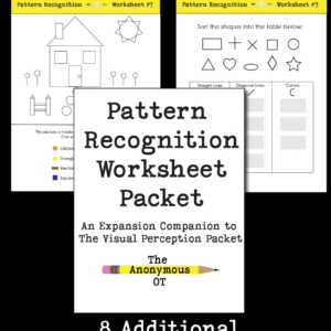 The Pattern Recognition Worksheet Packet expands on ideas introduced in The Visual Perception Packet, with 8 additional print & go worksheets. Focus on concepts such as visual discrimination, form constancy, and other skills which are crucial for visual memory and higher level processing.
