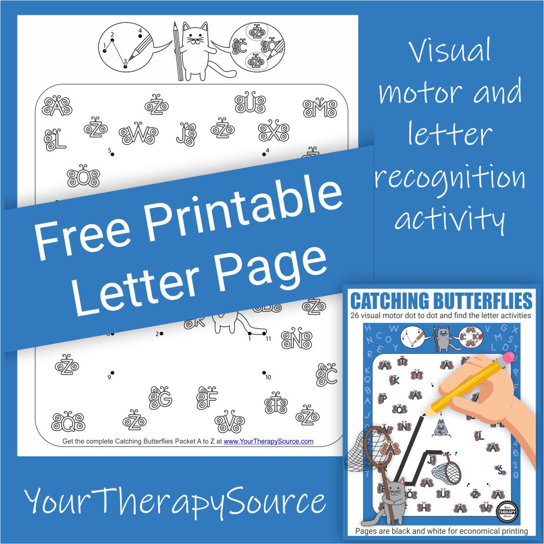 Can you catch the correct butterflies?  Download this freebie from the Catching Butterflies complete packet.  Connect the dots to form the mystery letter.  Once you recognize the letter, catch (circle with your pencil) all of the matching butterfly letters.