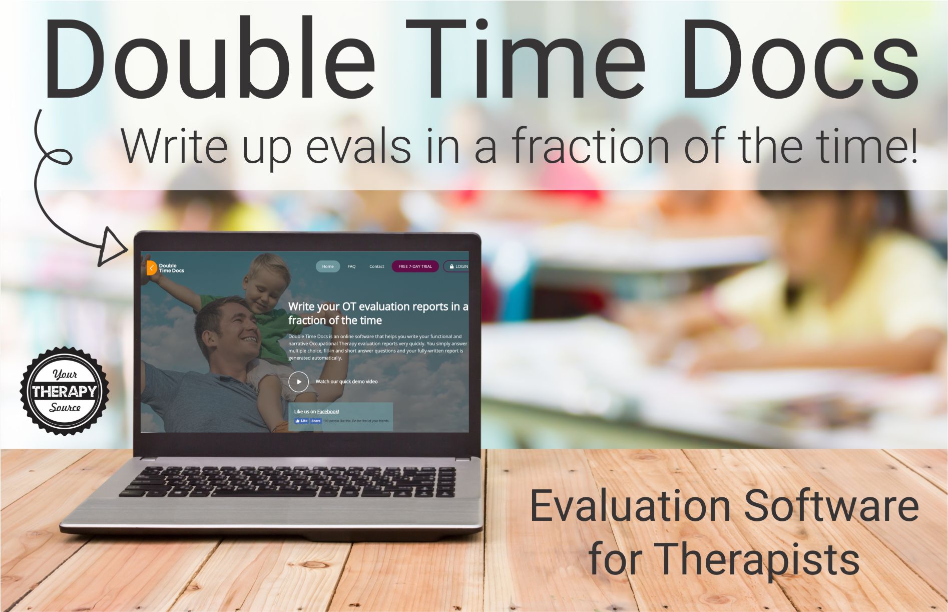 Do you dread writing up evaluations?  Do you struggle to squeeze in the time to get the eval done before the student’s upcoming IEP meeting?  Would you like to write up OT evaluations in half the time? Try Double Time Docs