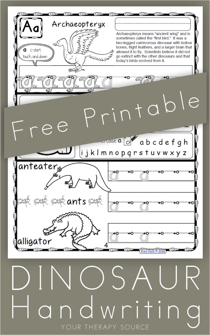 Did you know that research indicates that handwriting interventions without at least 20 minutes of handwriting practice are ineffective? Handwriting practice can become boring and a challenge to engage students. Here is a FREE dinosaur handwriting practice page to help motivate those dinosaur loving students.