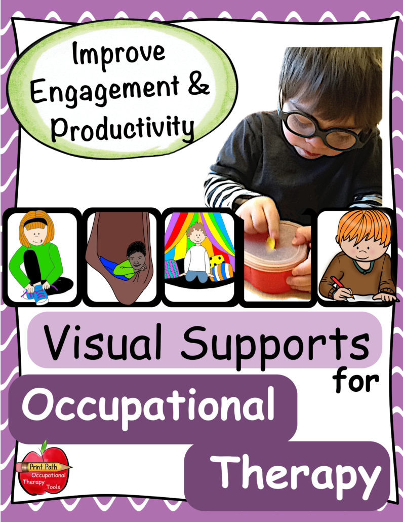 Visual Supports for Occupational Therapy can be an extremely helpful tool that almost magically improves engagement and ensures that your treatment sessions are effective.  Visual supports for Occupational Therapy include task cards to be used for a variety of settings including clinic and classroom situations.