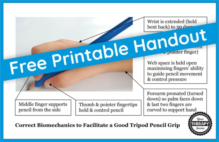 The tripod pencil grip allows the child to clearly see their pencil tip. It is important for younger children, whose sense of kinaesthesia is still developing, to be able to watch their pencil tip when forming letters