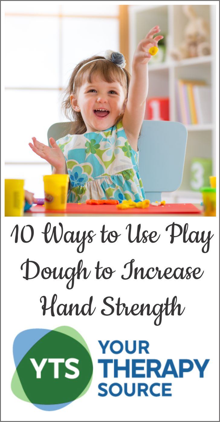 Play dough is an amazing, simple tool to help children increase muscle strength in the fingers and hands, expand creativity and encourage imagination. Below are 10 ways to use play dough to increase hand strength.