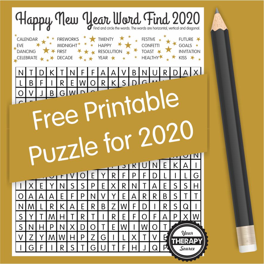Do you like to complete word search puzzles? This Happy New Year word search puzzle can be downloaded for free to help you ring in the new year.