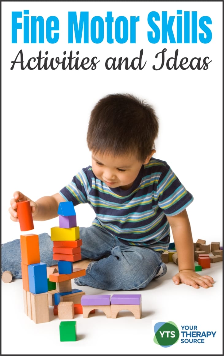Fine motor skills activities are crucial to a child's overall healthy development. Children need hours and hours of play time and practice to develop the small muscles in the fingers and hands and coordination skills to manipulate objects.