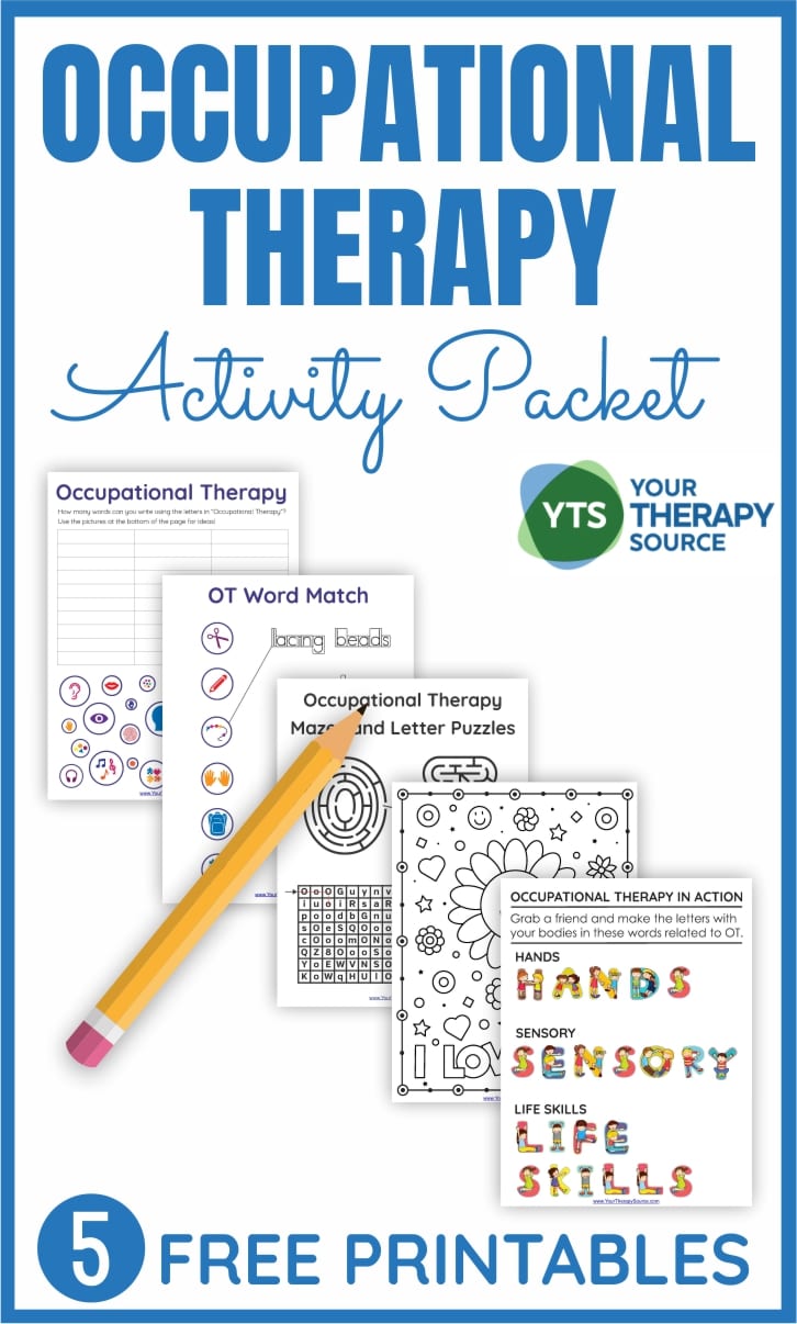 To celebrate OT month (or to celebrate Occupational Therapy any time of year) we have a great FREE Occupational Therapy activity packet for you to download!