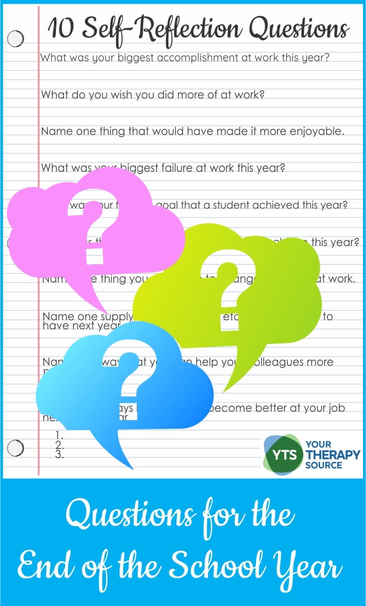 10 Self Reflection Questions to Ask Yourself at the End of the School Year - what did you accomplish, how can you improve and more!