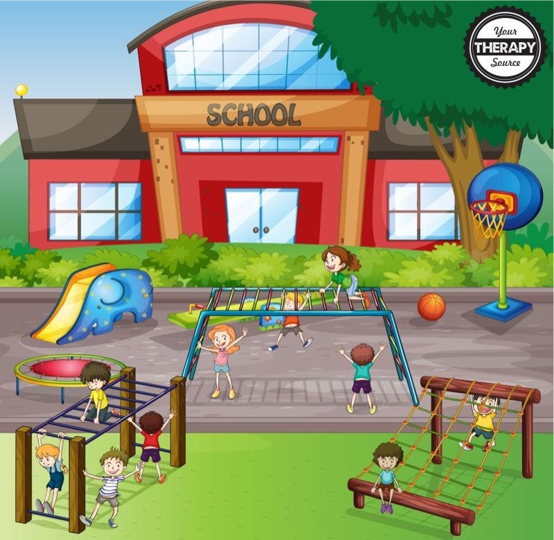 If you are a school-based therapist, teacher, or parent you be looking for suggestions and tips for increasing engagement on the playground for students with autism. It can be a struggle for some students to participate on the playground if they have deficits in motor skills, social skills or sensory processing. Many times, professionals and parents will wonder what can we do during recess or playground time to increase engagement. Recent research indicates that you may want to look at the dynamics in the classroom too!