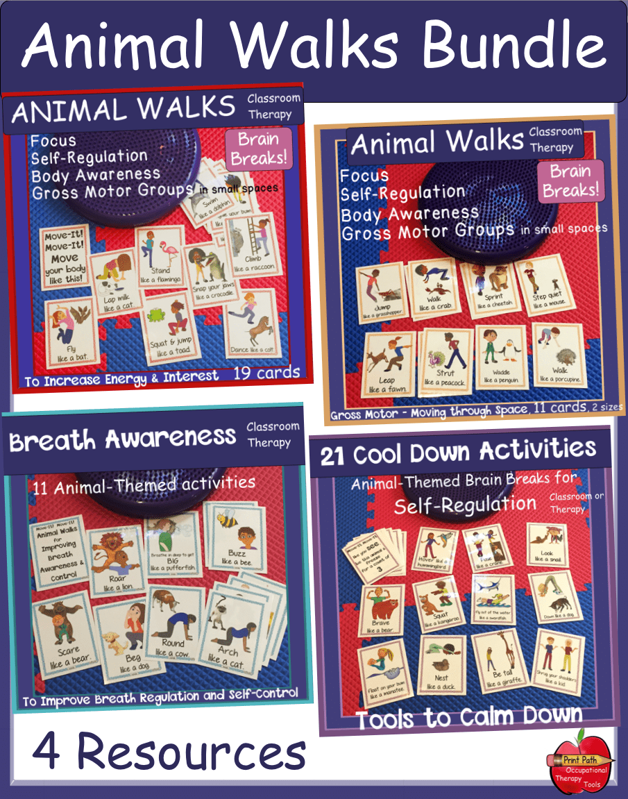 The Animal Walks Bundle are no-prep calming tools that encourage self-regulation, exercise and deep breathing to help students succeed in the classroom! 