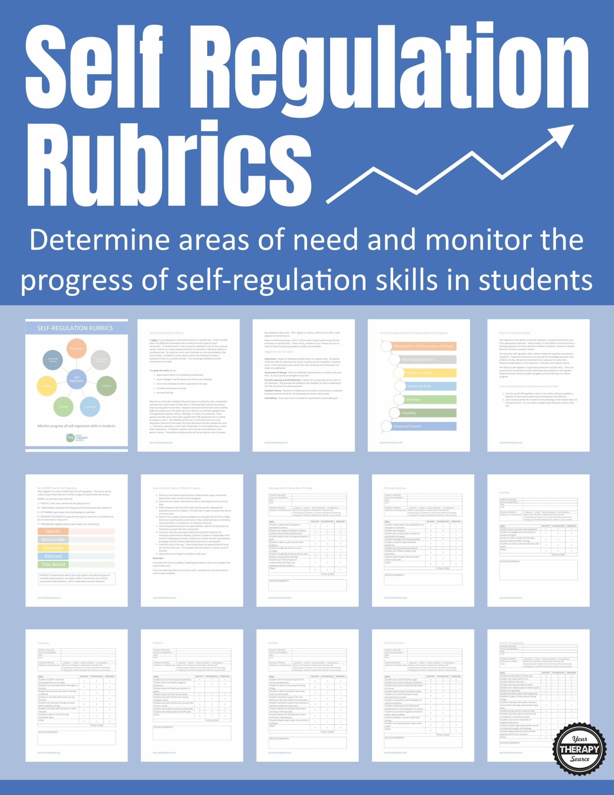 Try this easy to use tool, Student Self-Regulation Rubrics, to determine areas of need and monitor progress to help your students succeed with self-regulation skills!