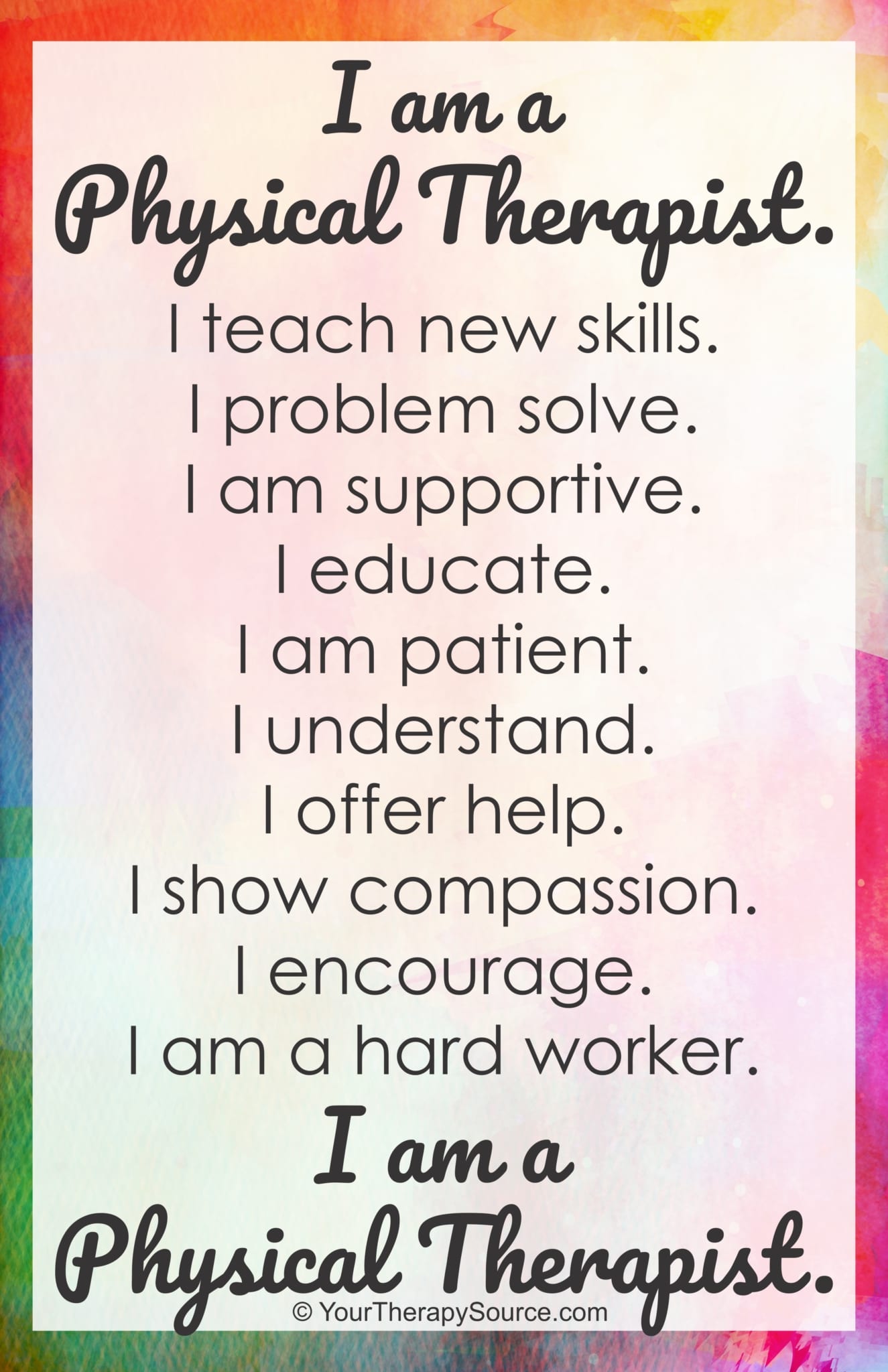 I am the Physical Therapist Poster