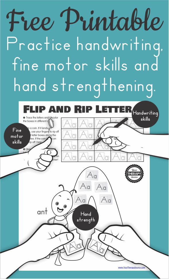 This FREE tear and paste worksheet on the Letter Aa also includes fine motor and handwriting practice - created by Your Therapy Source