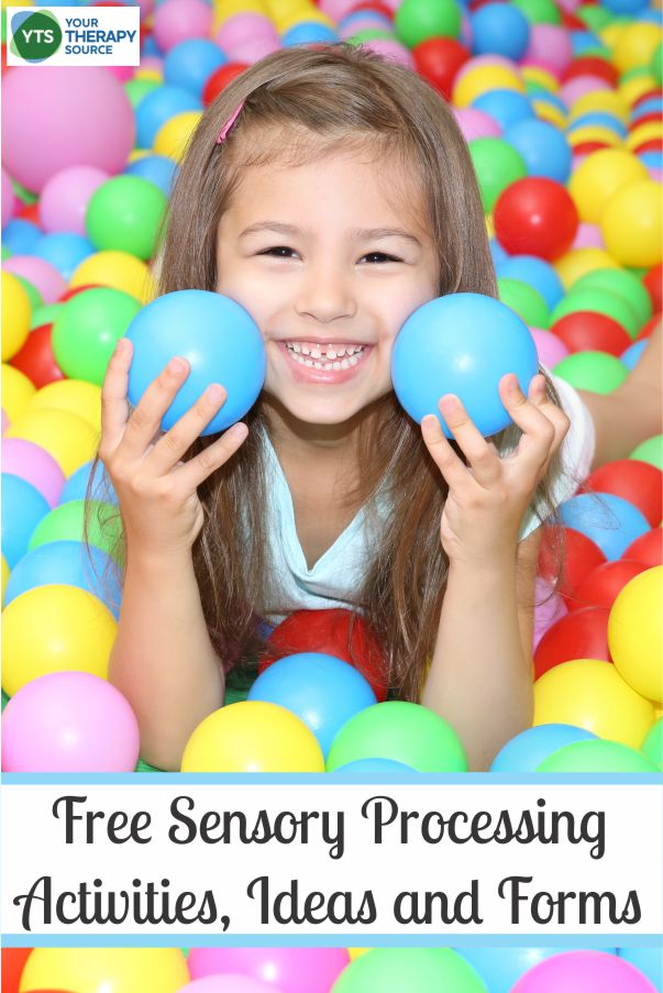 Wow! Take a moment to look over all of our free sensory processing disorder treatment ideas, forms, and activities. These free printables and ideas include sensory integration therapy tips and suggestions to provide creative, fun, sensory rich expereinces for kids. 