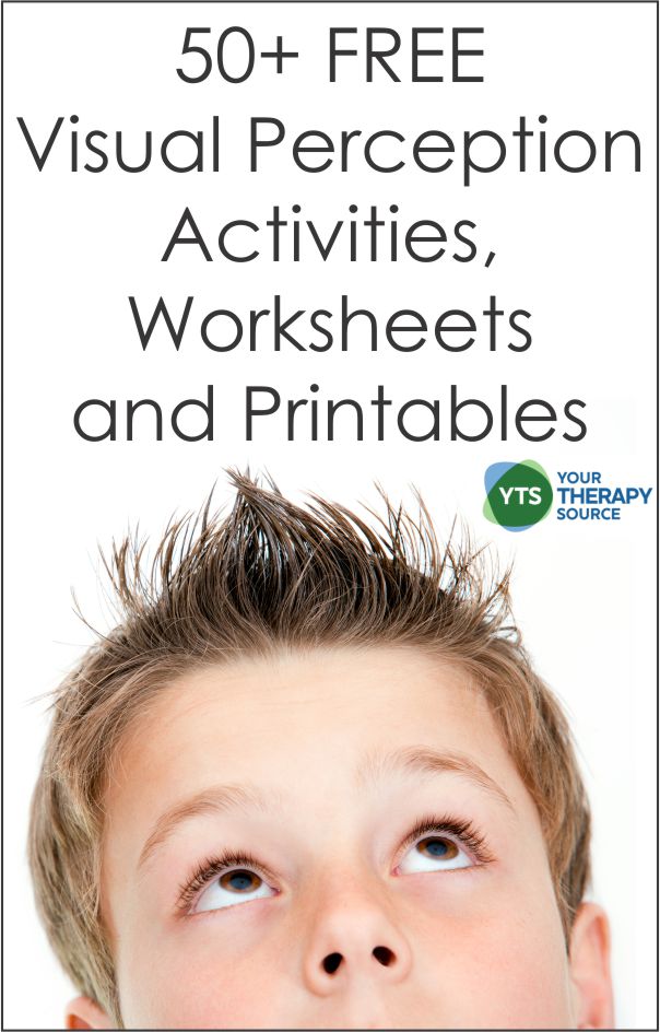 Enjoy looking over all of our free visual perception activities.  These free printables and ideas work on visual motor skills, visual figure ground, visual discrimination, form constancy, oculomotor skills, visual spatial skills, visual memory and more providing a huge assortment of creative, fun activities for children.