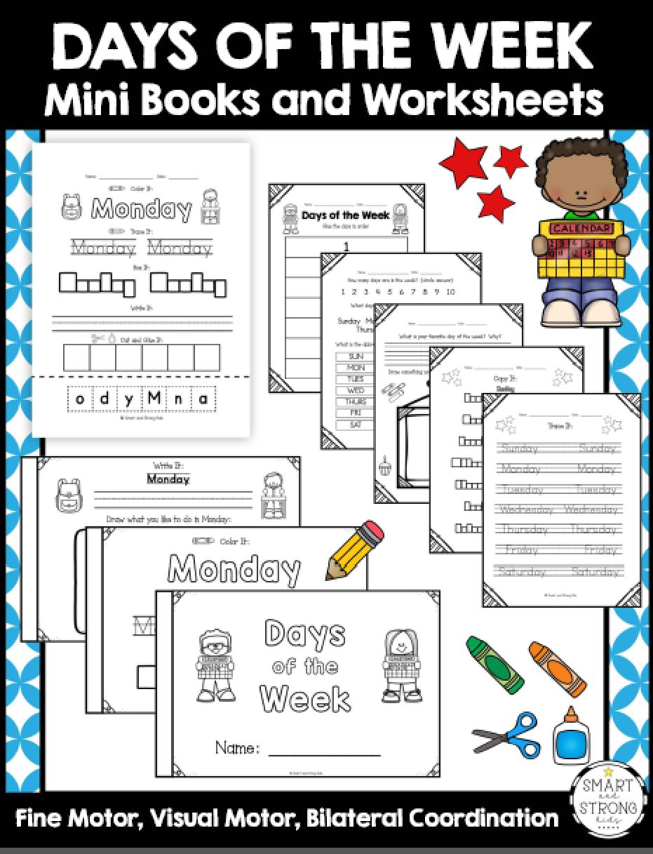 The Days of the Week Worksheets PDF and Mini Books can help early learners practice identifying and writing the days of the week. Perfect for centers, morning work, specialized instruction, and RTI.