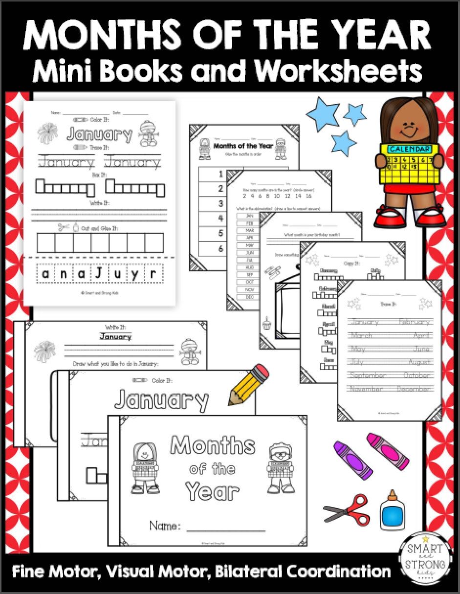 The Months of the Year Worksheets PDF and Mini Books will help early learners identify, write, and draw about the months of the year. Perfect for early morning work, centers, or RTI.