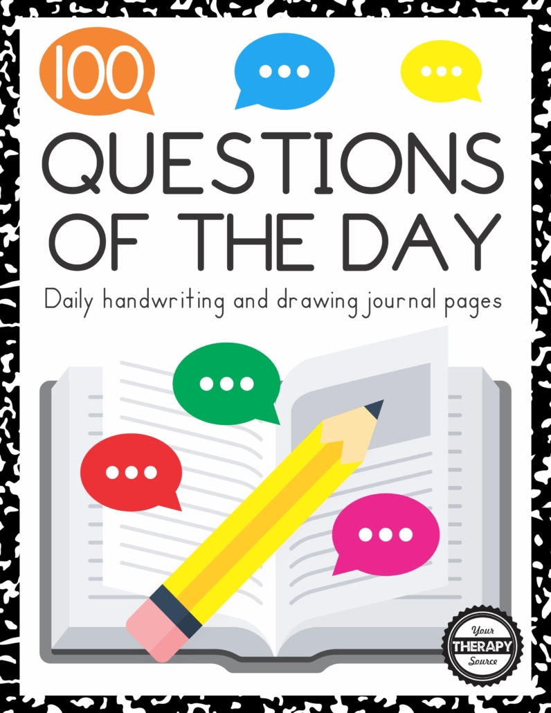 These handwriting prompts provide 100 questions of the day to answer throughout the year. Students will read and answer questions and draw a picture for engaging daily prompts.