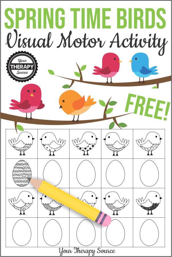 This fun and playful spring visual discrimination and visual motor activity is ready to print and play. Free from Your Therapy Source.