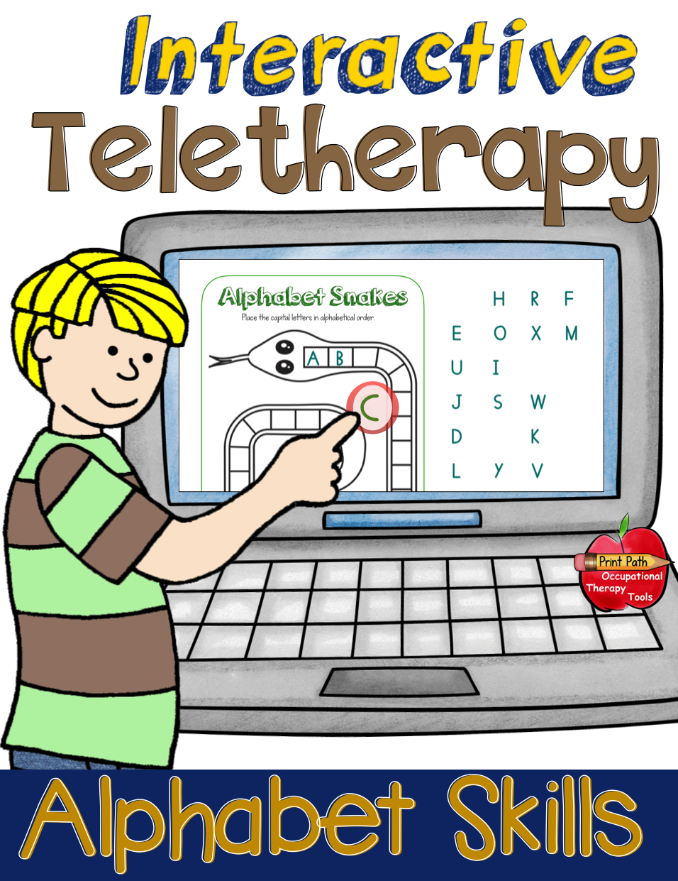 If you are using a screen-sharing platform such as ZOOM or THERAPlatform with your students and telehealth clients, these distance learning alphabet tasks are differentiated activities that allow your student to perform fun and engaging tasks without extra materials or paper.