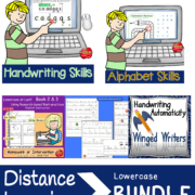 The INTERACTIVE Lowercase Handwriting Bundle created by school-based OT, Thia Triggs, includes four resources for building lowercase visual-motor skills.