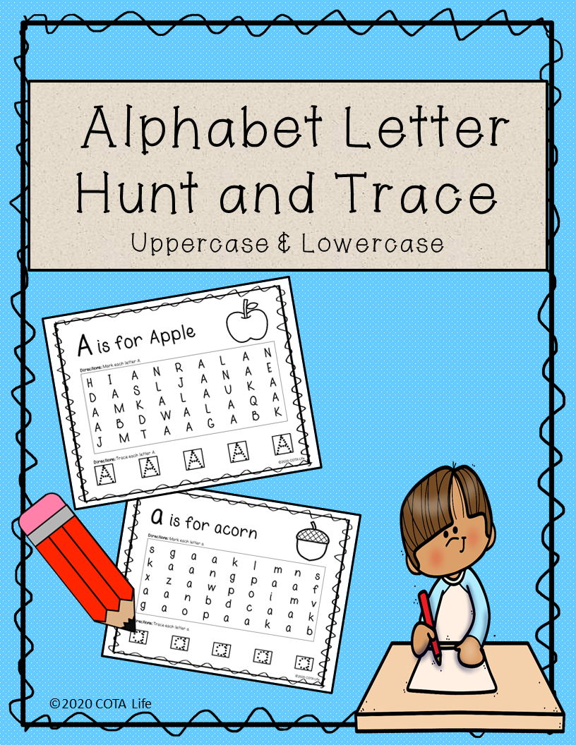 Alphabet Letter Hunt and Trace digital packet is a fun and engaging way to practice letter identification and letter sizing.  It includes the upper case & lower case letters!  This digital download packet requires NO PREP