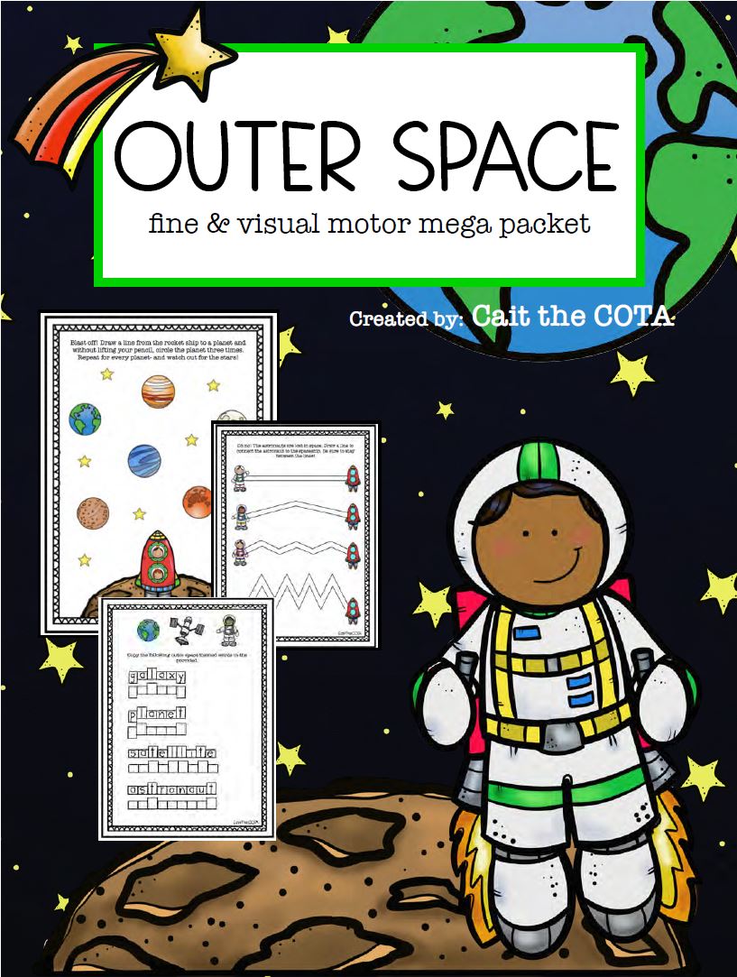 Have a blast with these Space Themed Activities while children practice fine motor and visual motor skills.