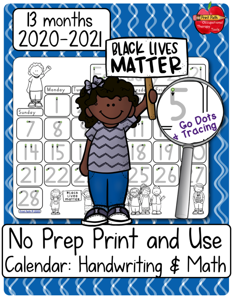 This blank and traceable calendars bundle 2020-2021, created by school-based Occupational Therapist Thia Triggs, provides differentiated instruction and practice of numeral formations through participating in functional tasks – making calendars. 
