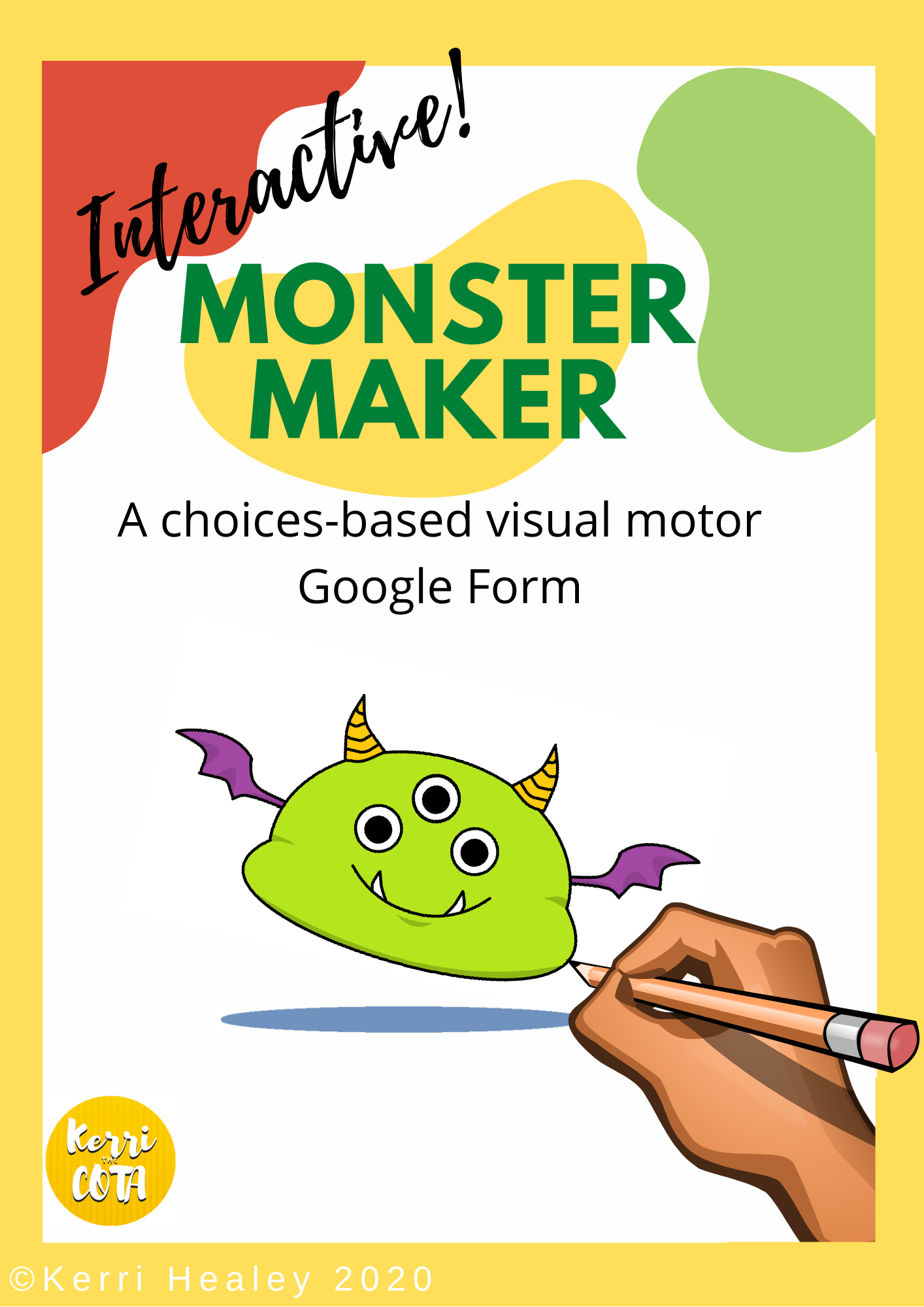 This Interactive Monster Maker Visual Motor Activity "Escape Room" is perfect for your teletherapy session with individuals working on visual motor skills, following directions, and gross motor movements!