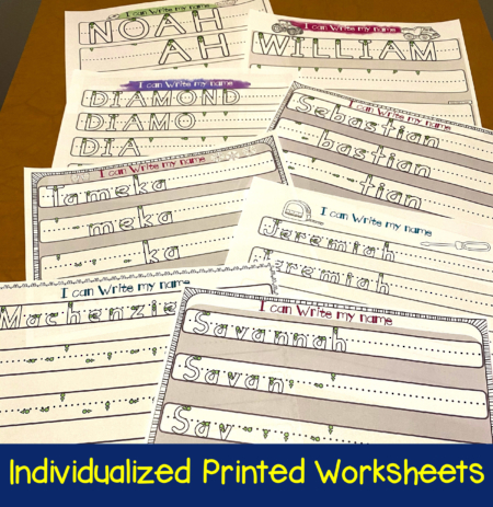 The Name Writing Activities bundle created by school based Occupational Therapist, Thia Triggs, helps students to identify and sequence letters and supports learning to write their name.
