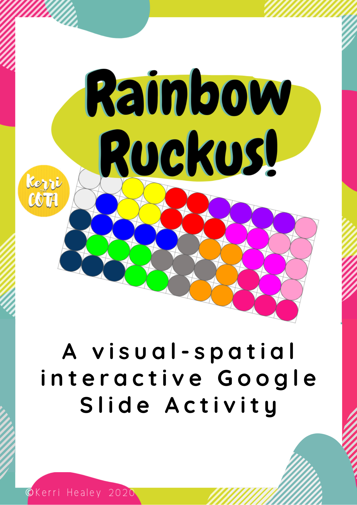 Check out this engaging and interactive visual spatial game, Rainbow Ruckus created by Kerri Healey, COTA.  Can you move the different shapes to complete the puzzles?