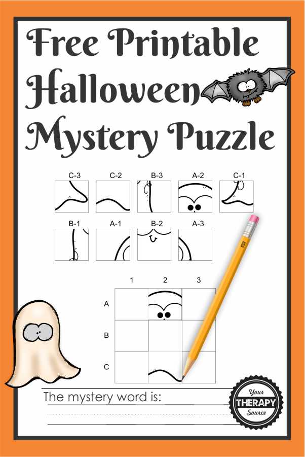 The Halloween Puzzles Printable digital download included 12 mystery puzzles to challenge your student's spatial reasoning, visual closure, visual motor and handwriting skills!